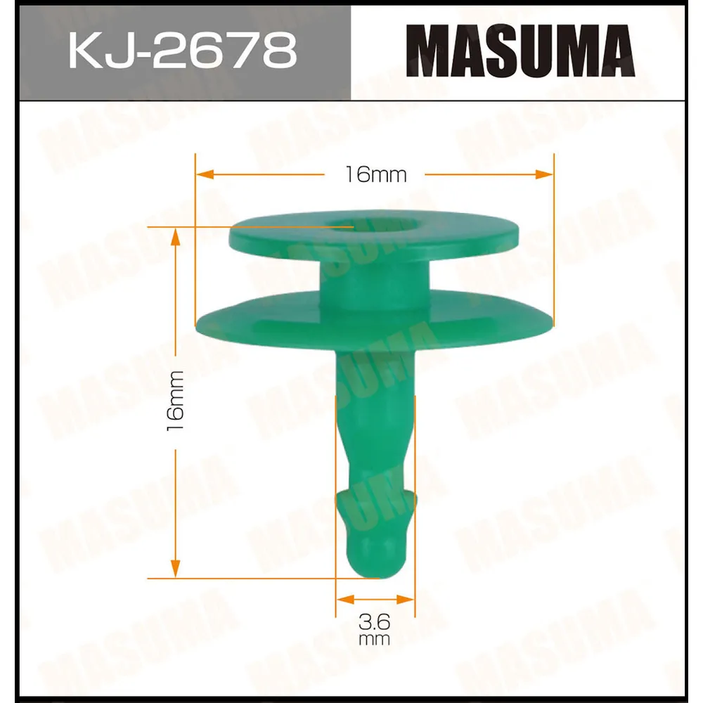 Клипса автомобильная уп.50 MASUMA KJ-2678