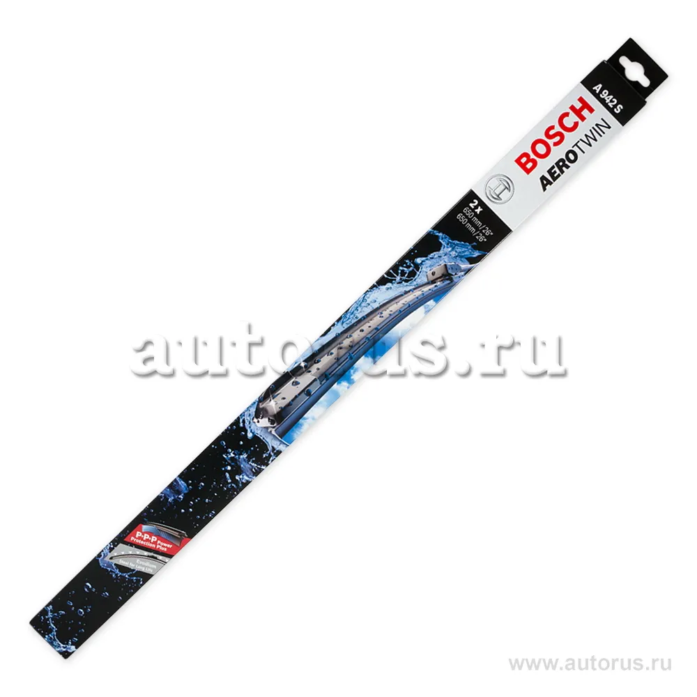 Щетка стеклоочистителя 650/650 мм бескаркасная комплект 2 шт BOSCH AeroTwin 3 397 118 942