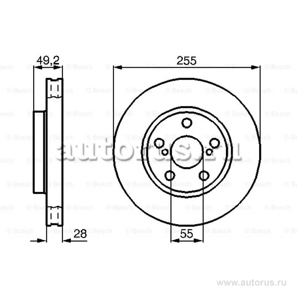 Диск тормозной передний BOSCH 0 986 478 858