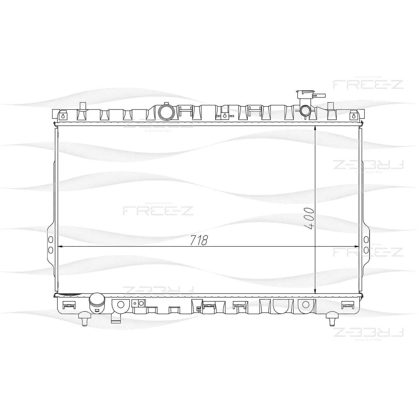 Радиатор охлаждения HYUNDAI Santa Fe 01-> FREE-Z KK0229