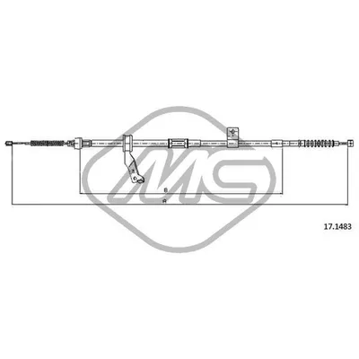 Трос ручника TOY AVENSIS ALL (MOD.T25) DX-RH Metalcaucho 83527