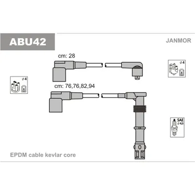 Комплект проводов зажигания AUDI 100 90-94, 100 Avant 90-94, CABRIOLET 91-00, COUPE 88-96