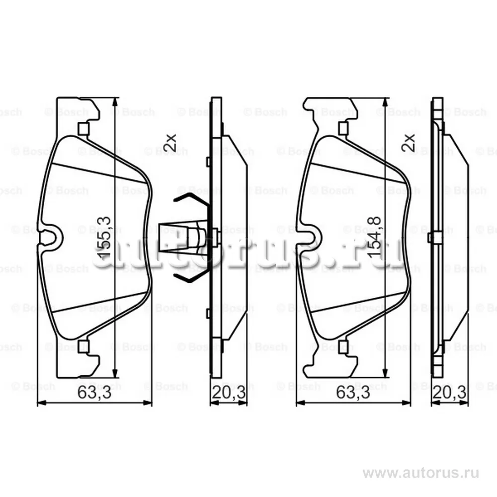 Колодки тормозные BMW E90/E60 1.8-3.0 03- передние BOSCH 0986495480