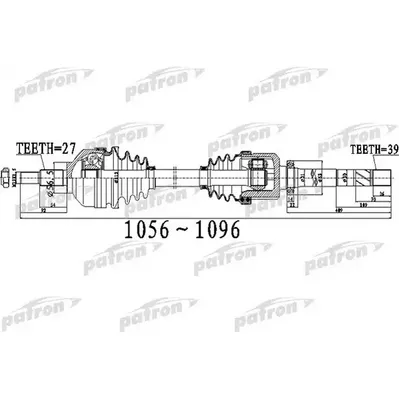 Полуось передний мост справа 27X1056X56,5X39 RENAULT: TRAF PATRON PDS0532