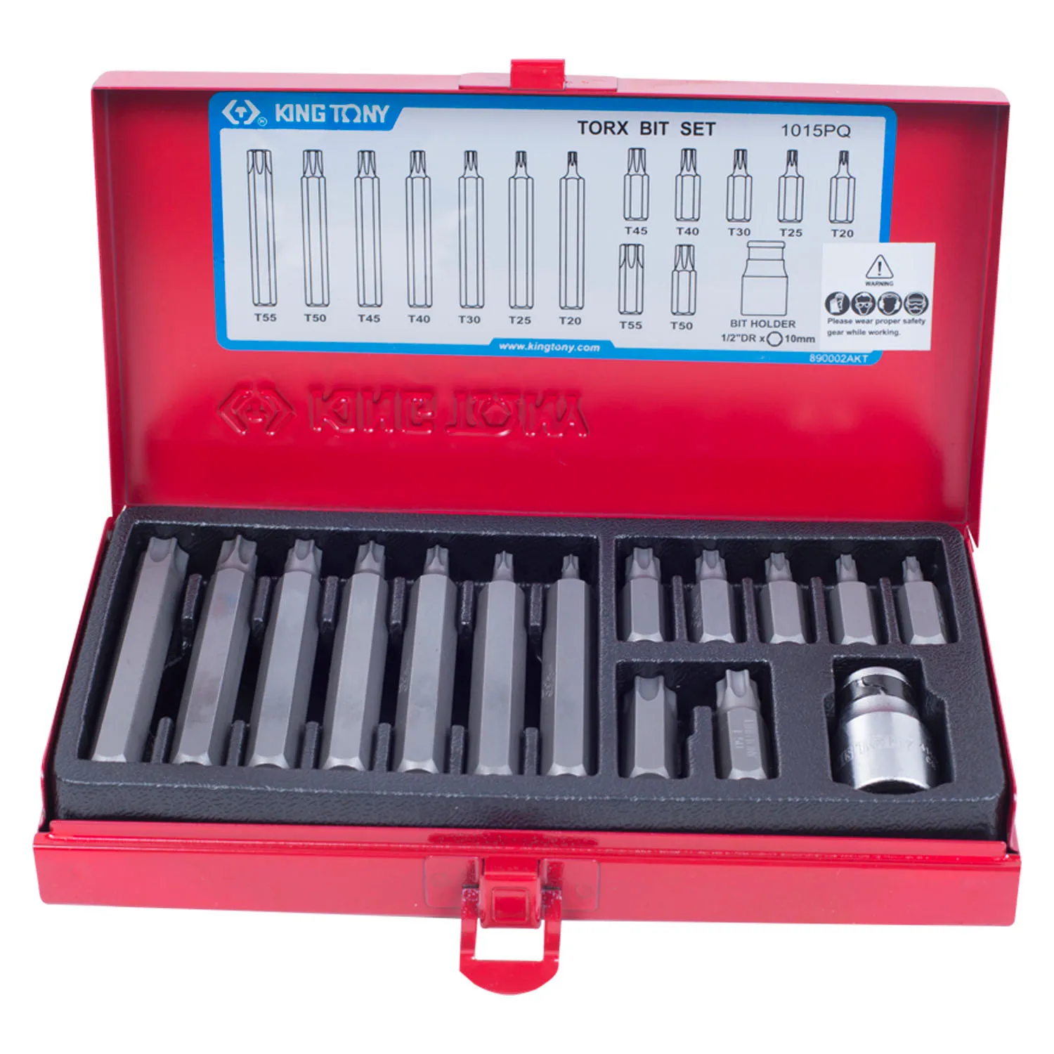 Набор вставок, бит 10 мм, TOR x, Т20-Т55, 15 предметов KING TONY 1015PQ