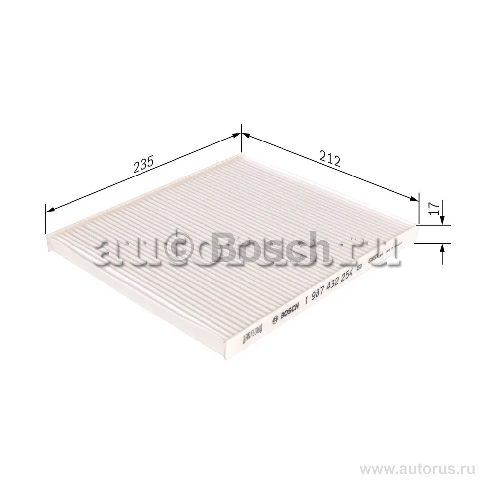 Фильтр салонный KIA Cerato I/Carnival/Sorento III 2009> BOSCH 1 987 432 254