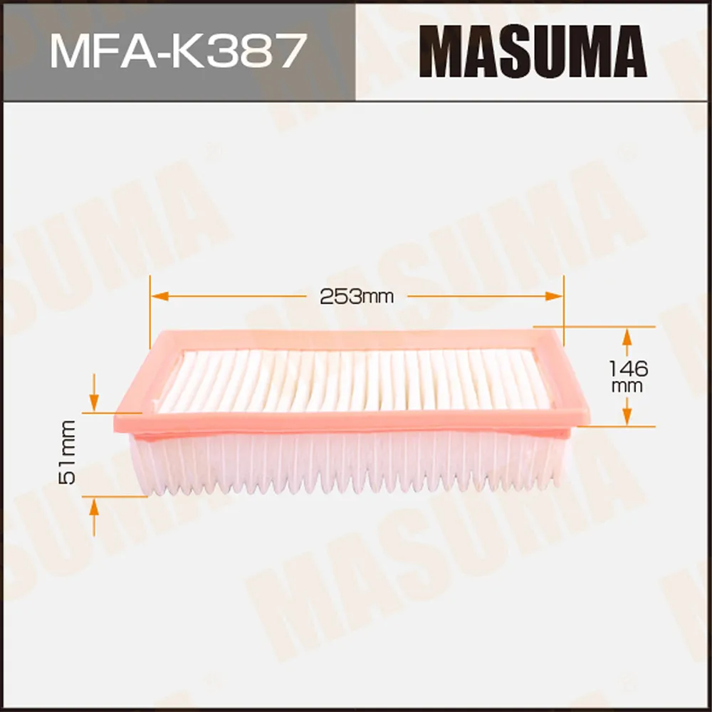 Воздушный фильтр A9622 MASUMA LHD KIA RIO, HYUNDAI SOLARIS / GAMMA (1/40) MASUMA MFAK387