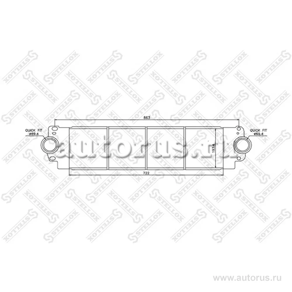 Интеркулер VW T5 1.9TDi/2.5TDi 03> STELLOX 1040078_SX