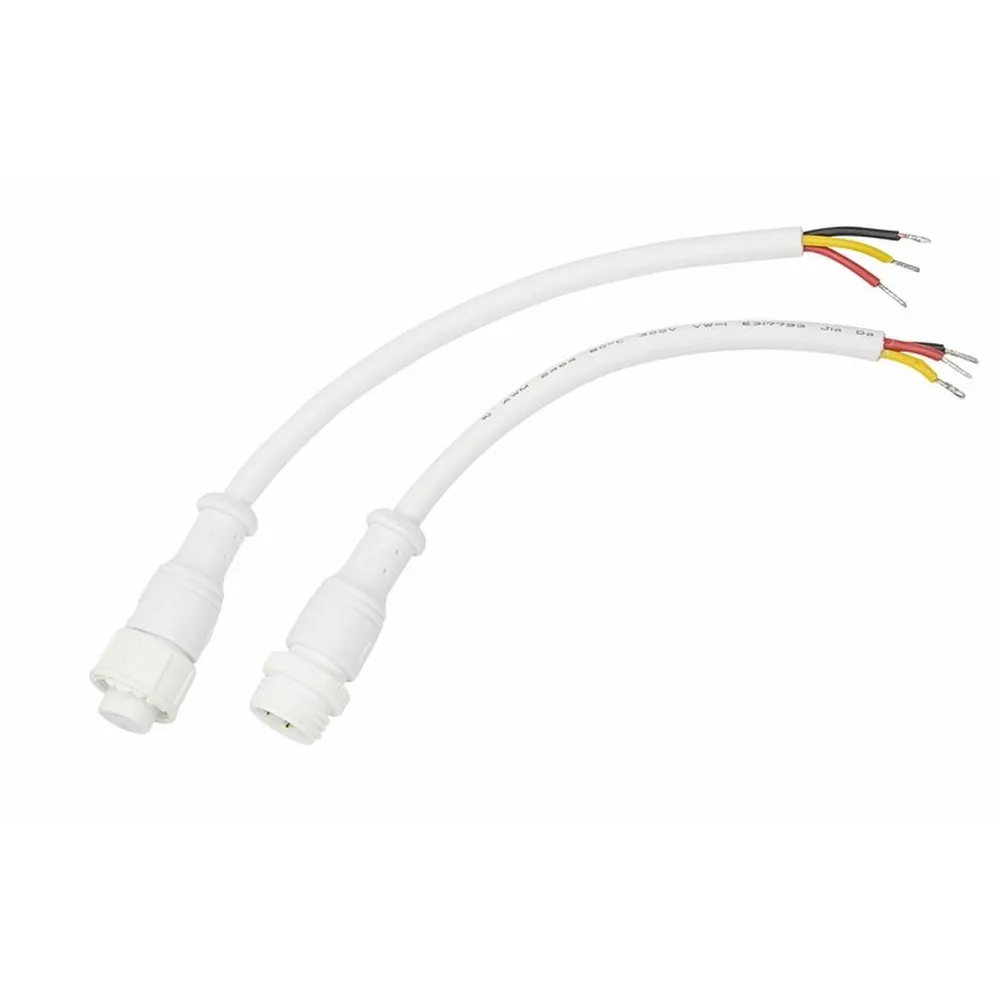 Соединительный кабель (3pin) герметичный (IP67) 3х0.5мм? белый REXANT 11-9530