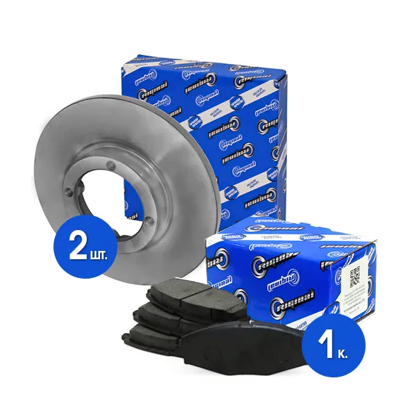 Диски тормозные с колодками передние комплект для а/м DAEWOO MATIZ/CHEVROLET SPARKII RIGINAL RGDF4123KIT