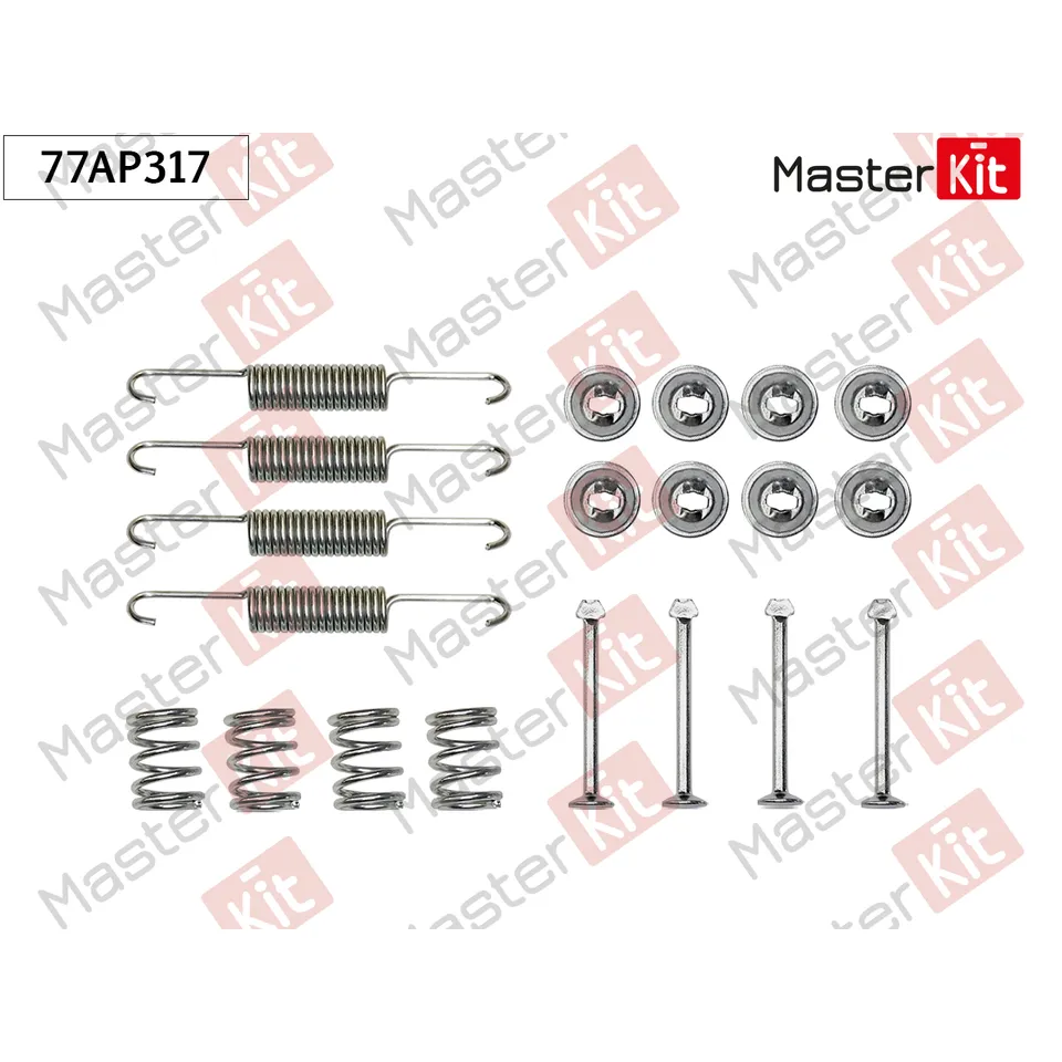 Комплект монтажный барабанных тормозных колодок KIA SORENTO I (JC) MASTERKIT 77AP317