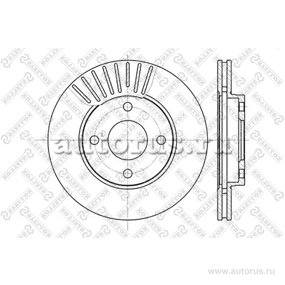 Диск тормозной передний FORD FOCUS/FIESTA ALL 98> STELLOX 60202549V_SX