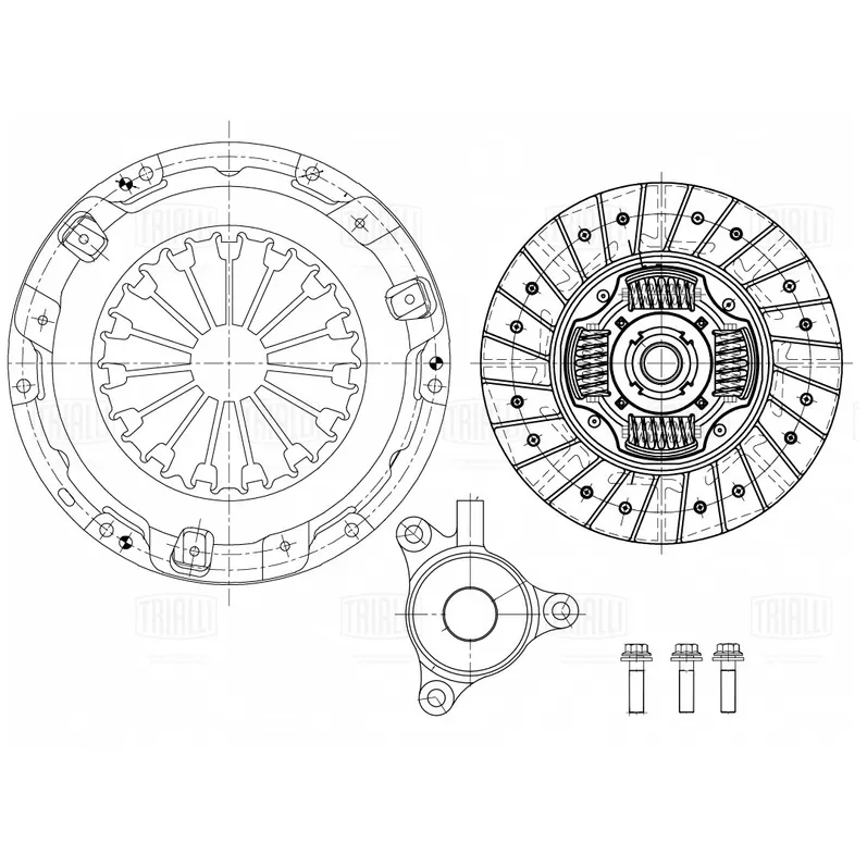 Сцепление в сборе для а/м Toyota RAV 4 (06-)/(12-) 2.0i (с гидр. муфт) TRIALLI FR 1916