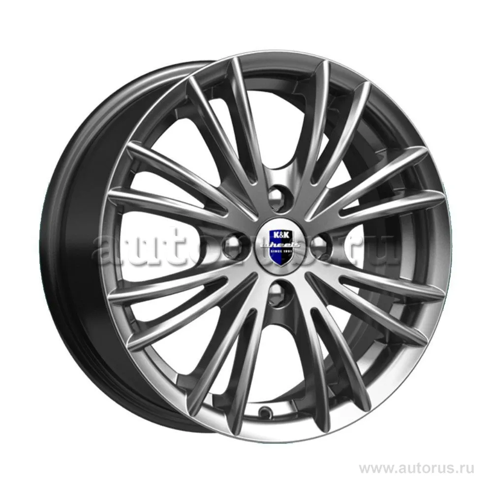 Диск литой R15 6J 4x100/60.1 ET45 КИК Нейтрино Дарк платинум 71590