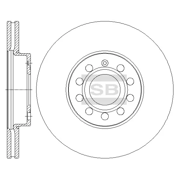 Диск тормозной передний вентилируемый VW AD SANGSIN BRAKE SD5405