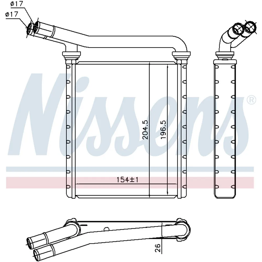 Радиатор отопителя TOYOTA RAV 4/ COROLLA 05- NISSENS 707090