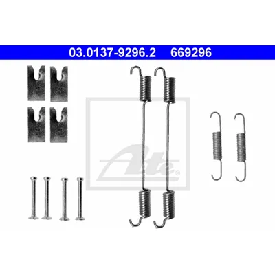 Ремкомплект задних тормозных колодок FIAT Doblo 01->/OPEL Combo 12-> ATE 03.0137-9296.2