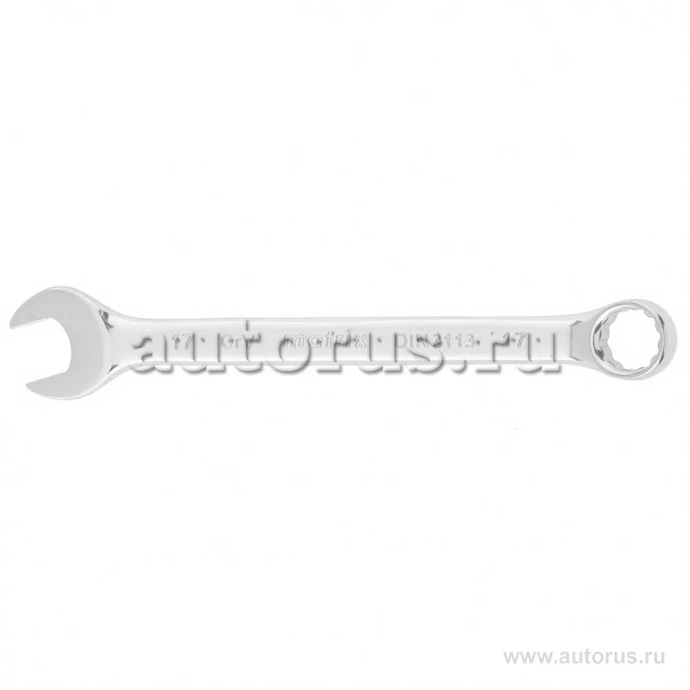 Ключ комбинированный, 17 мм, CrV, полированный хром MATRIX 15161