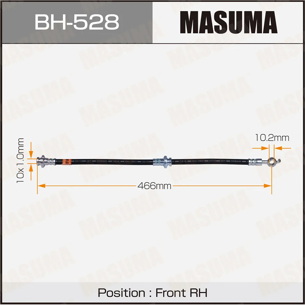 Шланг тормозной передний R ISUZU BIGHORN MASUMA BH-528