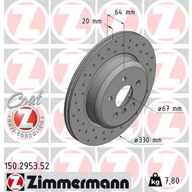 Диск тормозной BMW (VOLLGUSS) RECHTS COAT Z ZIMMERMANN 150295352