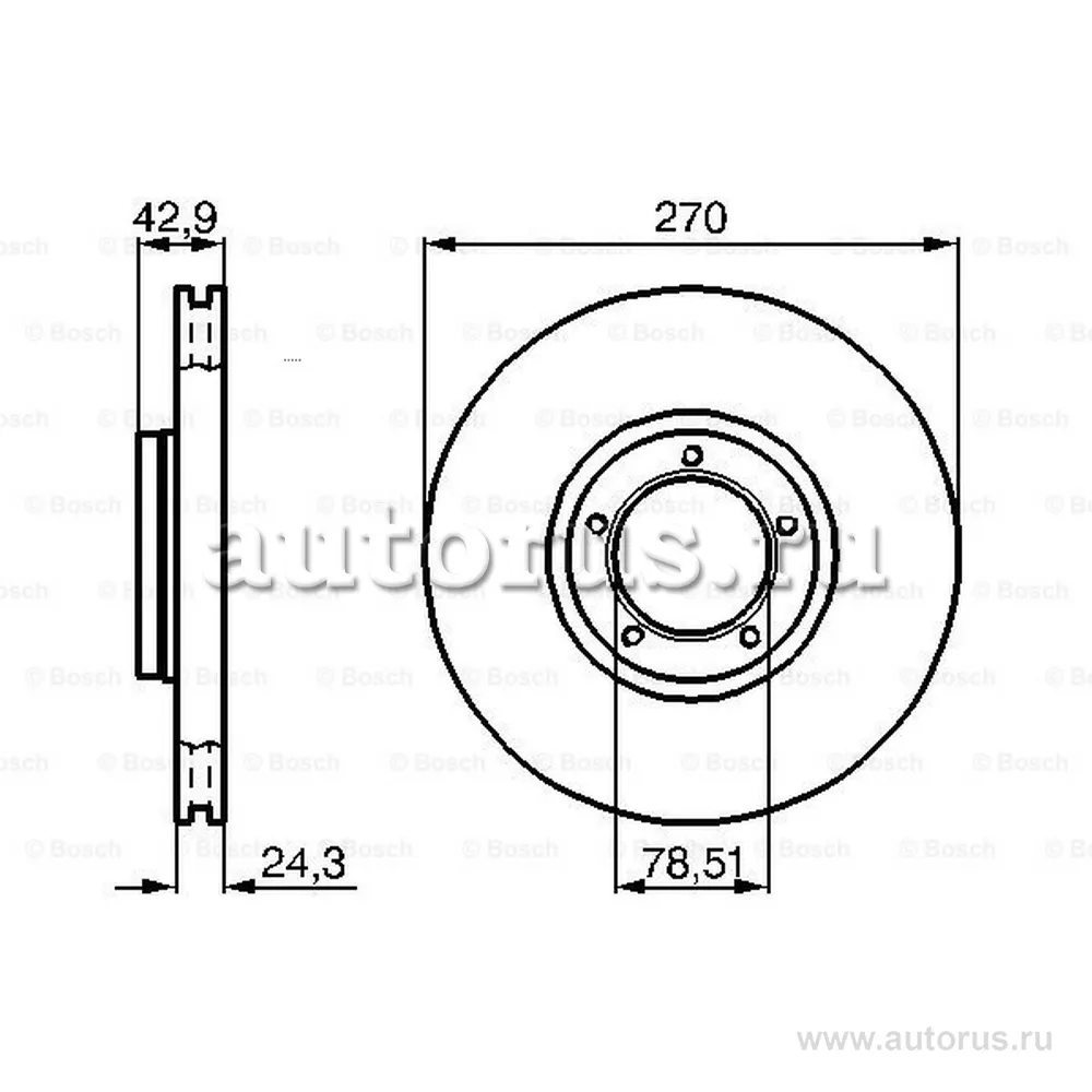 Диск тормозной передний BOSCH 0986478166