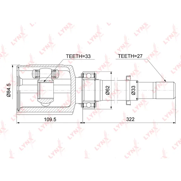 Шрус LYNXauto CI-3754