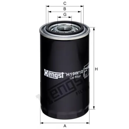 Фильтр масляный HENGST H19W10