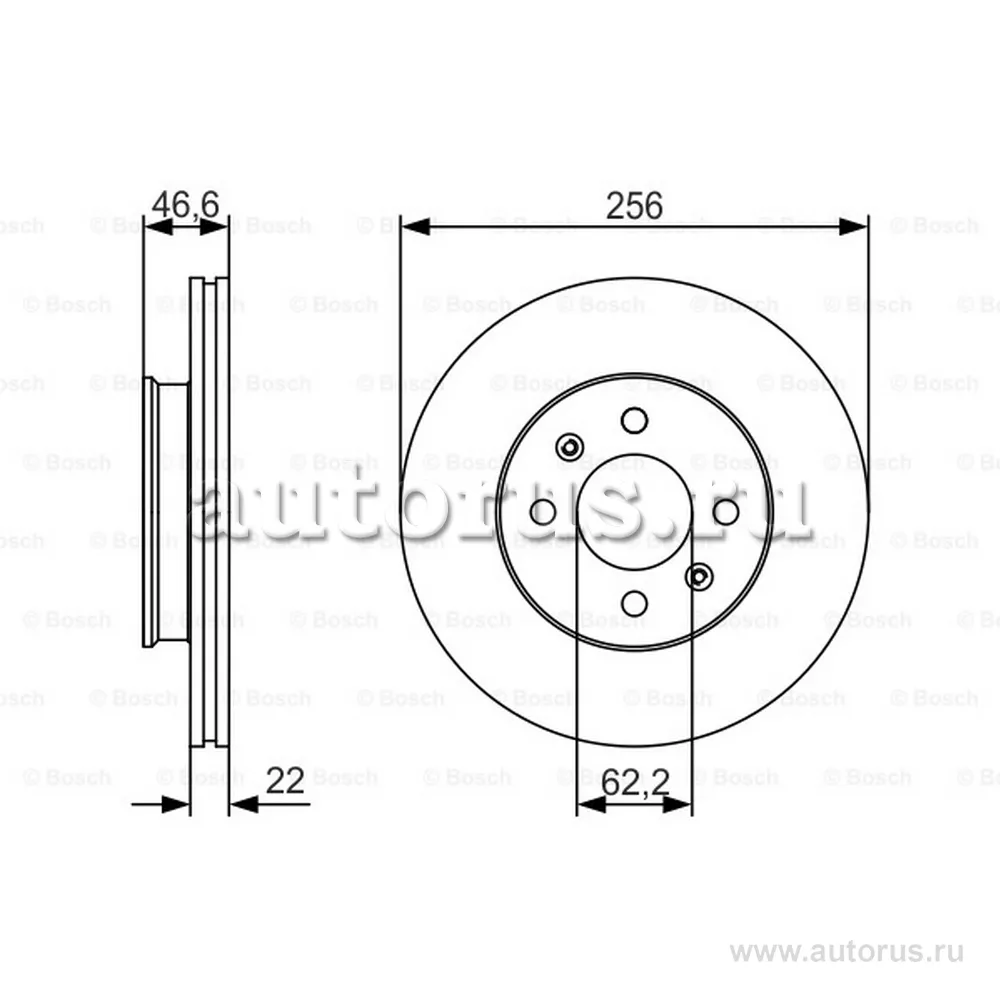 Диск тормозной передний, PREMIUM-2 BOSCH 0 986 479 R77
