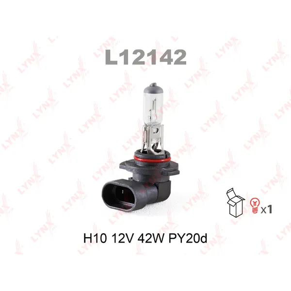 Лампа 12V H10 42W PY20d LYNXauto 1 шт. картон L12142