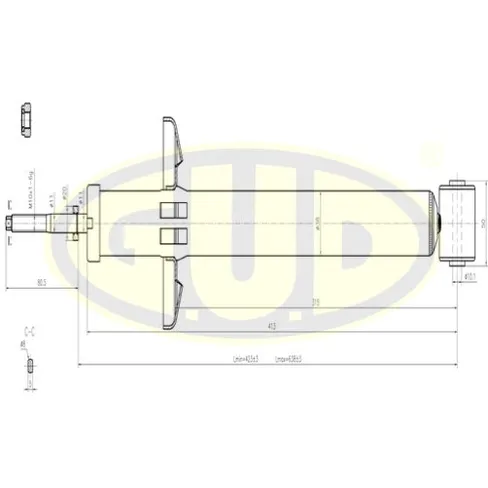 АМОРТИЗАТОР ЗАДН МАСЛ VW GOLF II-IV/JETAII/VENTO/SEAT TOLEDO С ЧАШКОЙ G.U.D GSA443800