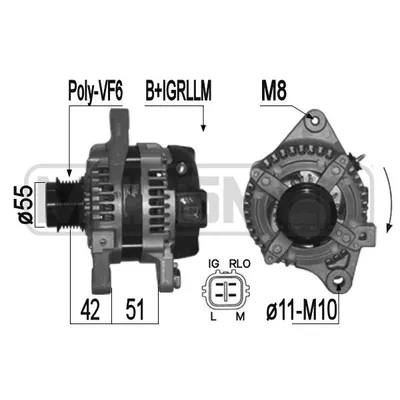 Генератор\ TOYOTA AVENSIS/RAV IV 06-> 100A ERA 209360