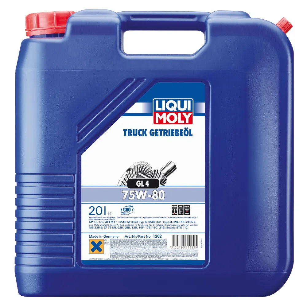 Масло трансмиссионное Truck Getriebeoil 75W-80 GL-4 (20л) LIQUI MOLY 1202