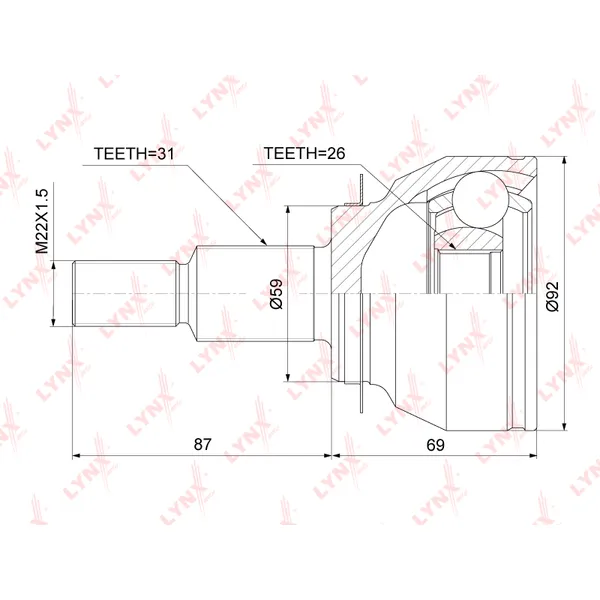 Шрус LYNXauto CO-3920