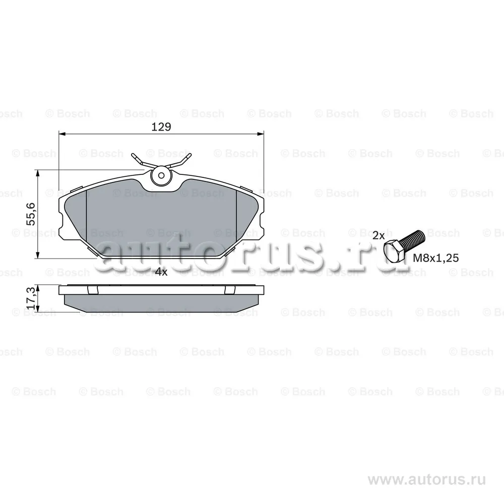 Тормозные колодки передние RENAULT MEGAN/LAGUNA 1.6-3.0 95- BOSCH 0 986 424 533