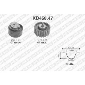 Ремкомплект ГРМ ремень + 2 ролика NTN-SNR KD458.47