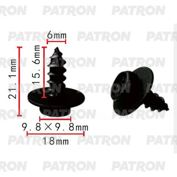 Саморез Toyota Применяемость: Саморез 6x21.1mm PATRON P372188