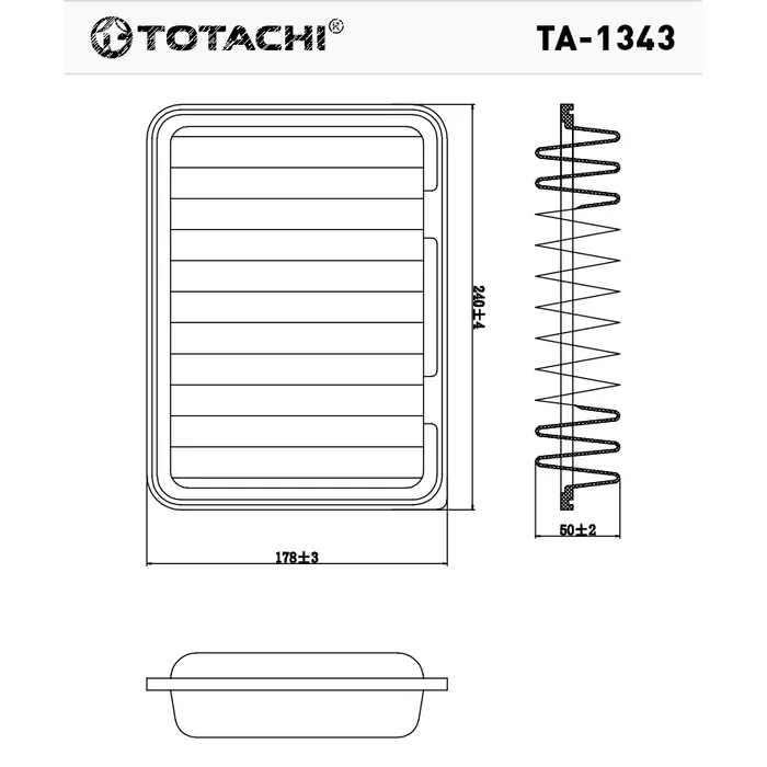 Фильтр воздушный TOTACHI TA-1343 A-1013 17801-21050 MANN C 24 005 TOTACHI TA-1343
