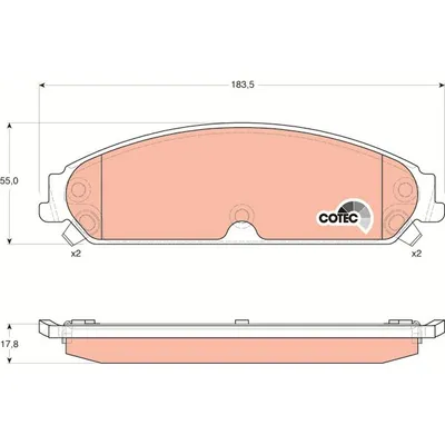 Колодки передние CHRYSLER 300C/DODGE Caliber/Charger/LANCIA Thema TRW GDB4134