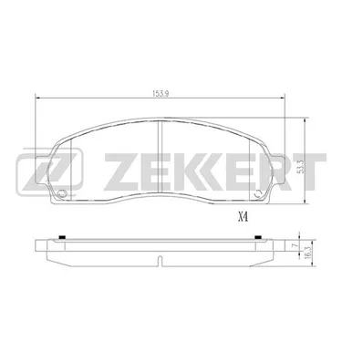 Колодки торм. диск. передн. Ford USA Explorer II-III 96- ZEKKERT BS2130