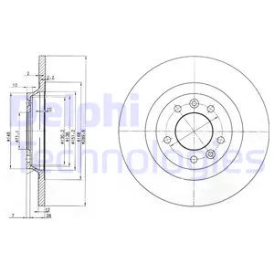 Диск тормозной задний DELPHI BG3836