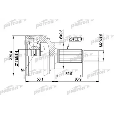 ШРУС наружн к-кт 23x49x21 NISSAN: MICRA 03 - PATRON PCV1442