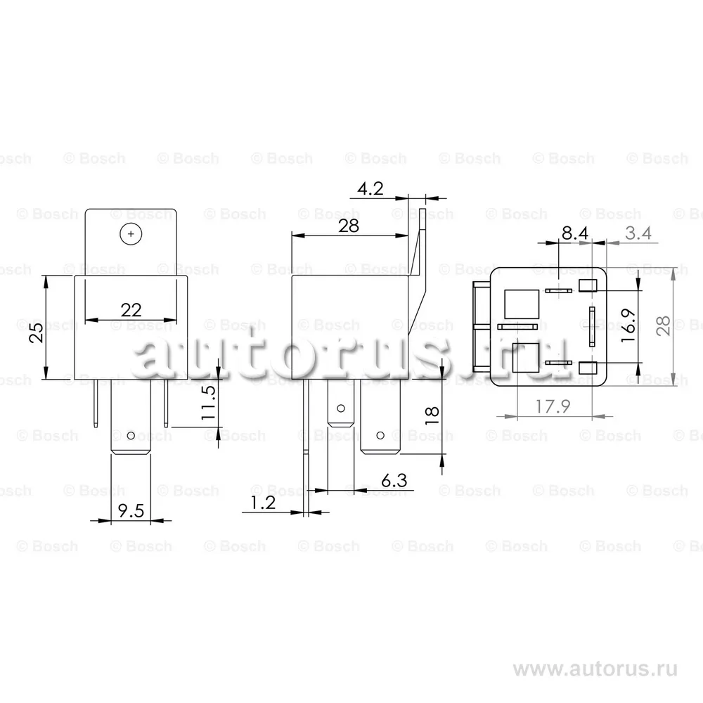 Реле электробензонасоса TOYOTA Fortuner/HiLux/LC Prado (J150) mot.D/TD BOSCH 0 986 AH0 080
