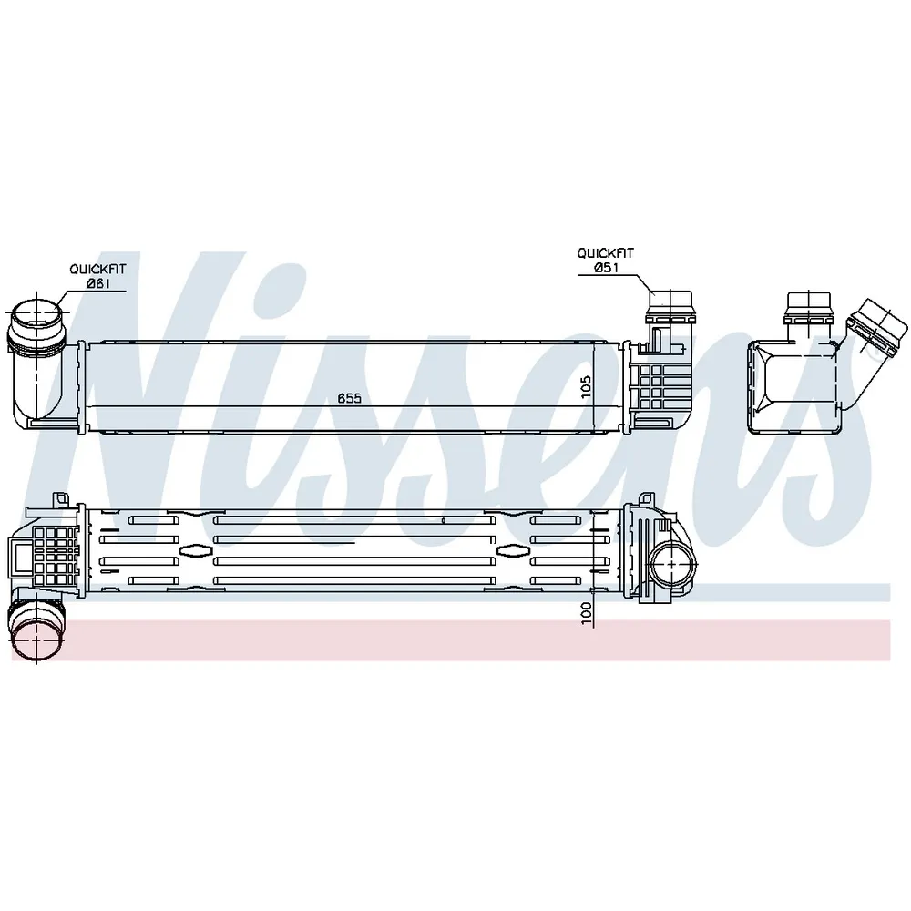 Интеркулер Renault Megane III (08-) 2.0 DCI (+) NISSENS 96543