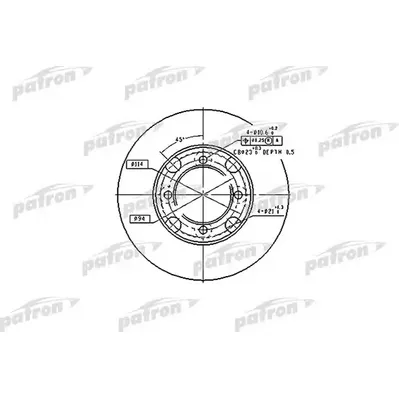 Диск тормозной передний MAZDA: 626 II 82-87, 626 II HATCHBACK 83-87 PATRON PBD2572