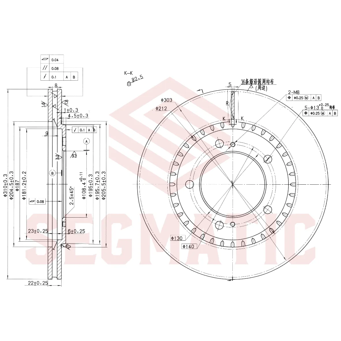 Диск тормозной пер SUZUKI GRAND VITARA I/II 98 SEGMATIC SBD30093513