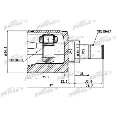 ШРУС внутренний правый 30x40x27 HONDA CIVIC EU/EP/ES 01 PATRON PCV1027