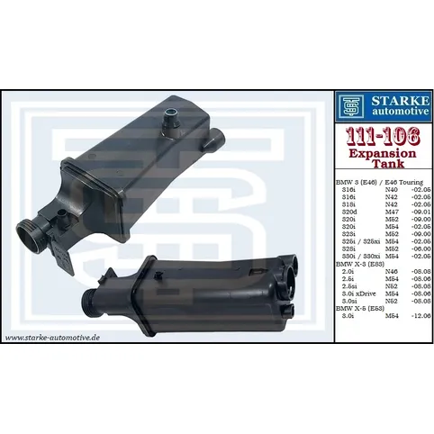 Бачок расширительный BMW E46 / X-3 (E83) / X-5 (E53) for АКПП STARKE 111-106