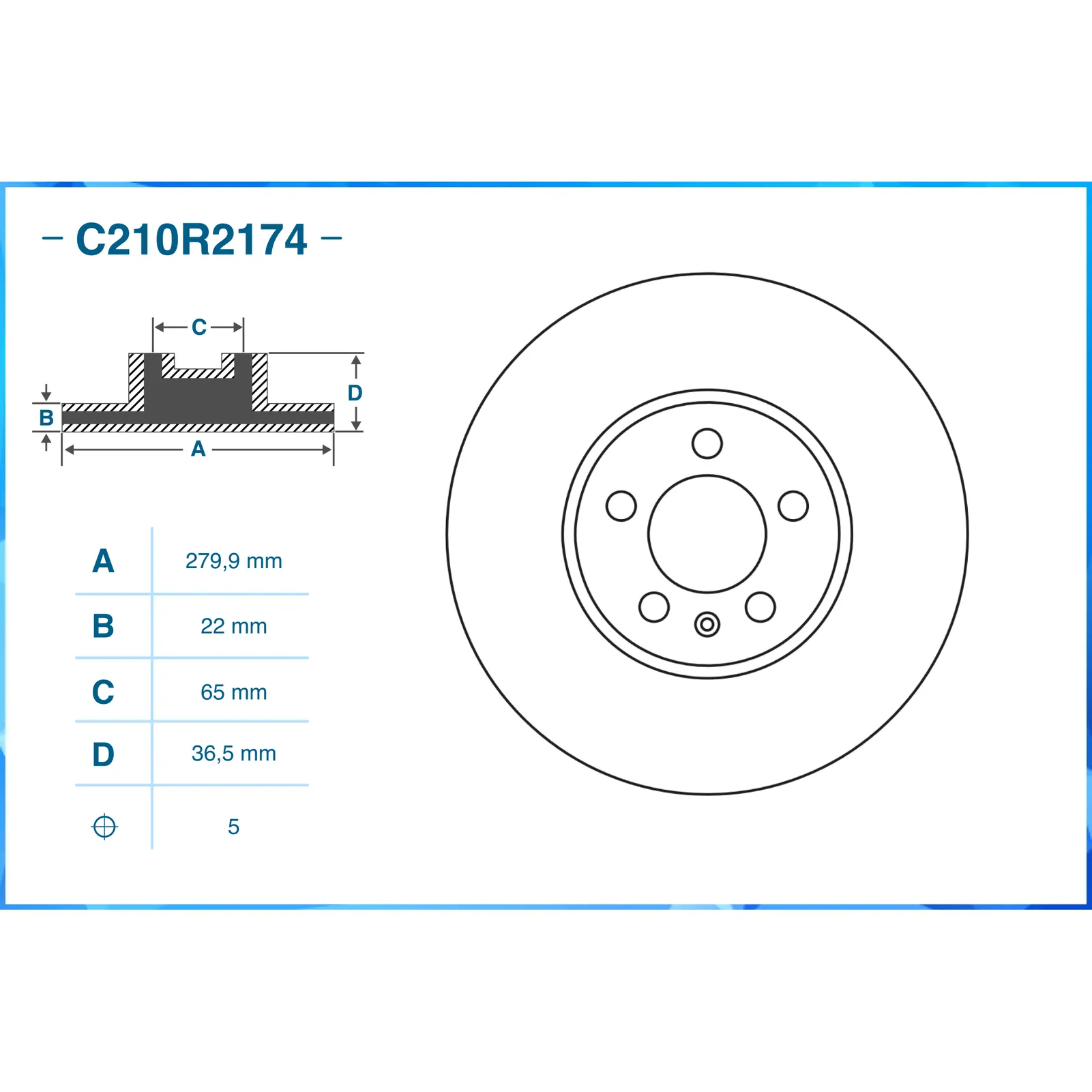 Диск тормозной передний CWORKS C210R2174