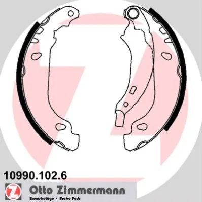 КОЛОДКИ ТОРМ REN CLIO 1.2/1.4/1.6/1.9 БАРАБАН R 98/05- ZIMMERMANN 109901026
