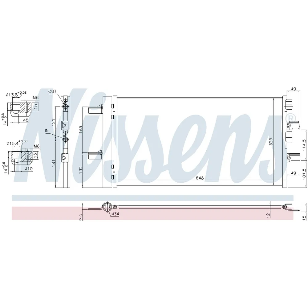 Радиатор кондиционера BMW F40-45. F60 NISSENS 940741